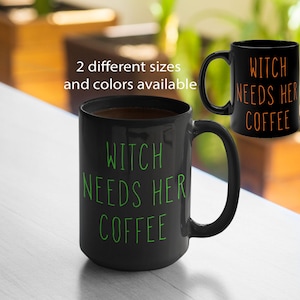 Fall Rae Dunn Mugs - Witch Needs Her Coffee Mug - Rae Dunn Halloween - Fall Coffee Cup - Rae Dunn Inspired - Witchs Brew - Halloween Brew