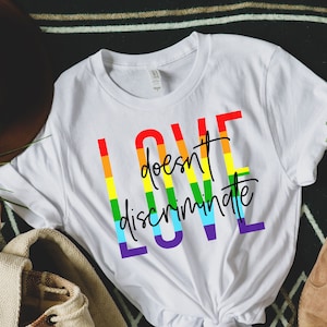 Love Doesn&#39;t Discriminate Shirt Hamilton gift Valentines Gay Pride LGBTQ Love is Love Actor Actress Pride month Theatre lover Broadway