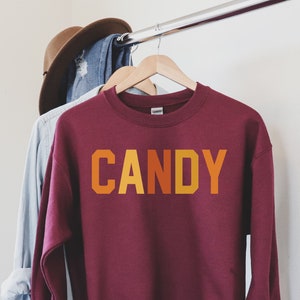 Halloween Candy Sweater - Halloween Sweatshirt - Fall Sweatshirt - Hayride Sweater - Fall Vibes - Halloween for Women - Fall Sweater Autumn