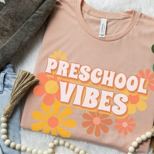 Preschool Teacher shirt back to school first day of class Teacher Team Shirts Pre School squad shirts teach squad Elementary Retro Vibes