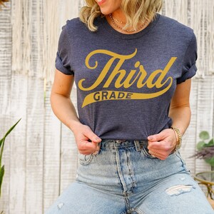 Third grade teacher shirts 3rd grade teacher crew matching team vintage retro Back to school 2022 Elementary Teach love inspire gift unisex