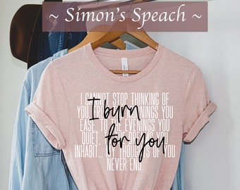 I Burn for You Bridgerton Shirt Simon's Speech Bridgerton Gift for Her Womens - Bridgerton Clothes - Daphne Bridgerton Show Lady Whistledown