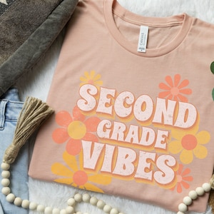 Second Grade Lehrer Shirts 2nd grade Lehrer tee Elementary back to school Retro Vintage zweite grader lehren geschenk grade level cute vibes