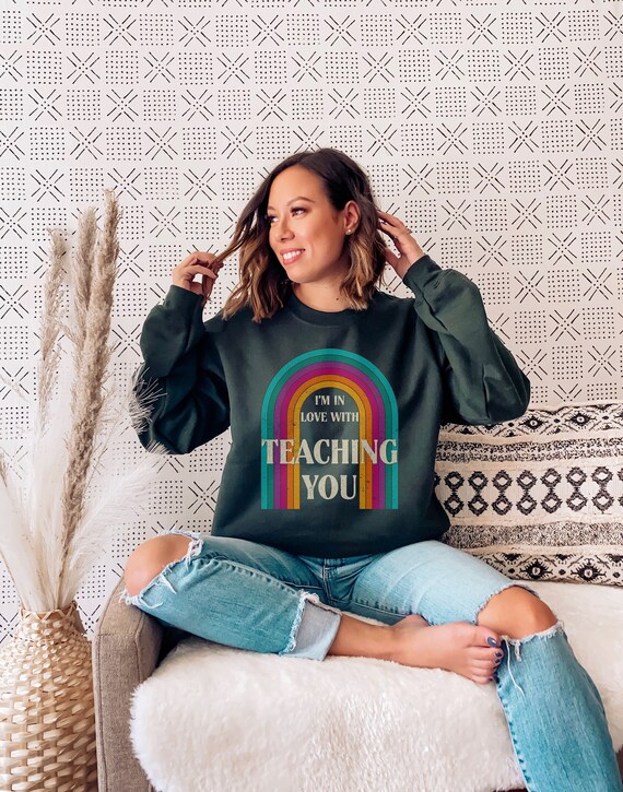 Retro Teacher Sweatshirt Boho Rainbow Learning Teacher Outfit Inspirational  Teach Life Gift Appreciation Elementary Cute Teaching Kinder - Etsy