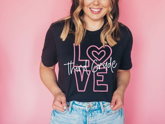 Third Grade Word Heart T-Shirt 3rd Grade Student & Teacher Third Grade Word Heart T-Shirt 3rd Grade Student & Teacher