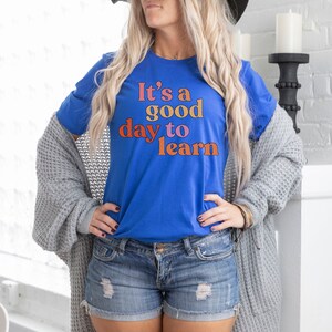 Inspirational Teacher Shirt Learning Shirts Teach Love Inspire shirt Student learn Elementary School Cute Teacher Back to School Custom Gift Heather True Royal