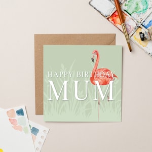 Flamingo Mama Karte zum Geburtstag