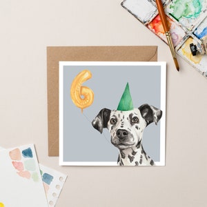 Biglietto di auguri per il 6° compleanno del dalmata