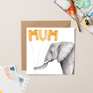 Tarjeta de elefante del Día de la Madre