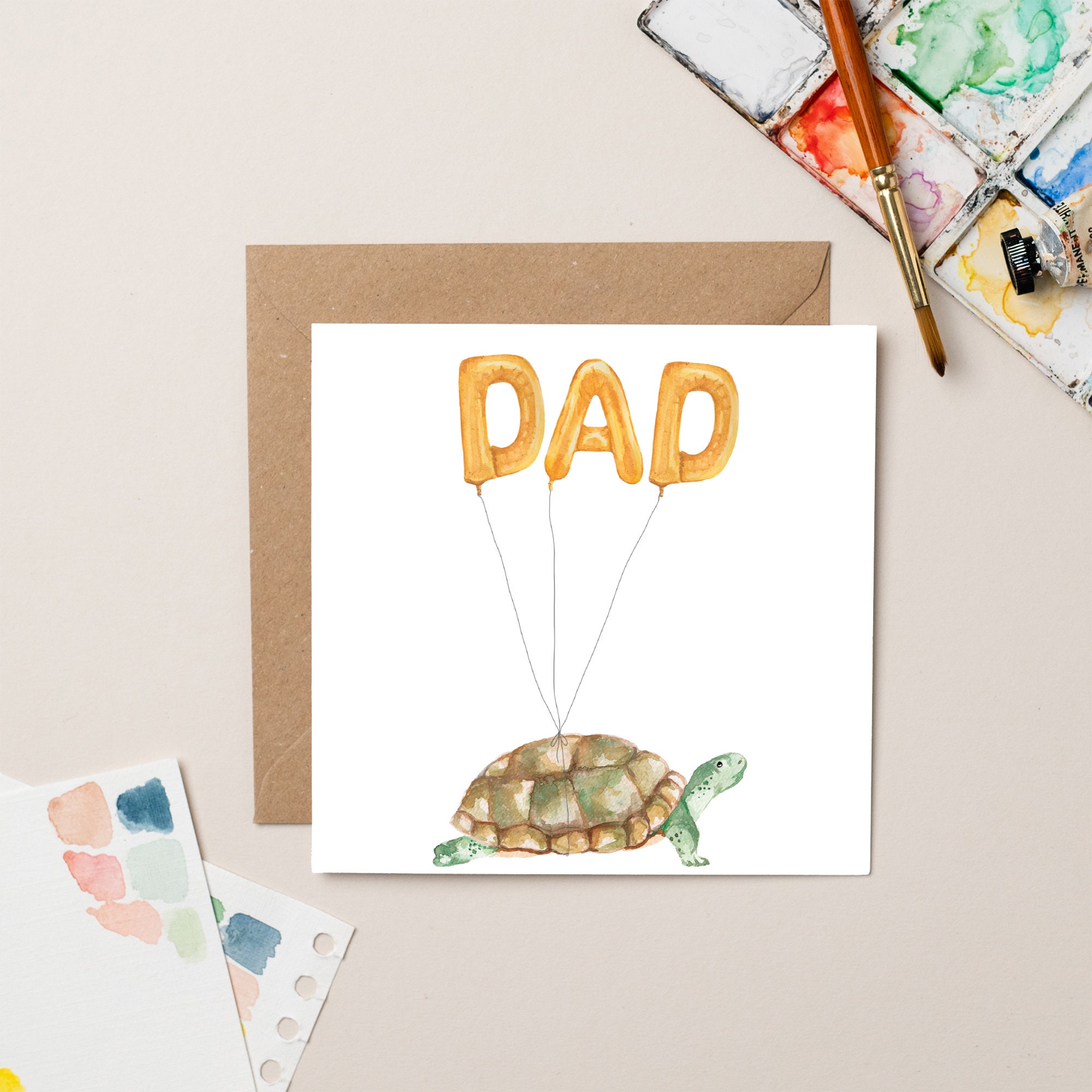 Hallmark Vatertagskarte Für Opa – Süßes Schildkröten-Design Mit 3D-Effekt, Recyclebar & Inkl. Umschlag
