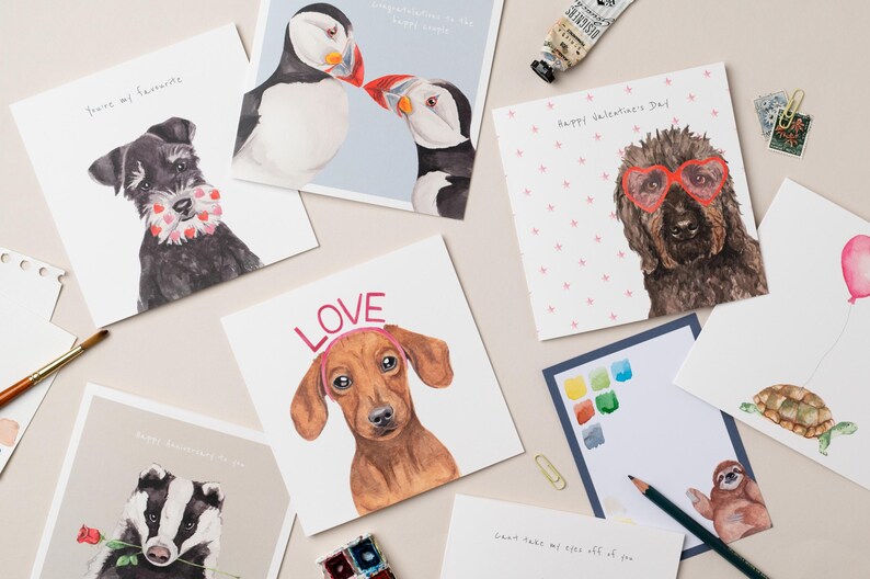 Carte Schnauzer avec coeur barbe image 3