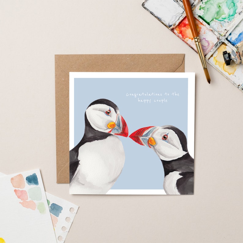 Happy Puffins card image 1