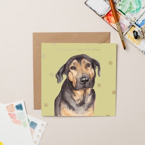 Tarjeta de Navidad benéfica StreetVet Saba Lámina dorada