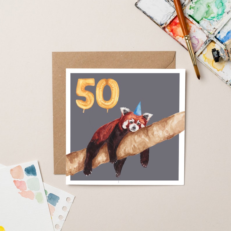 Carte 50e anniversaire du panda roux image 1