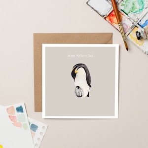 Tarjeta de pingüino del Día de la Madre
