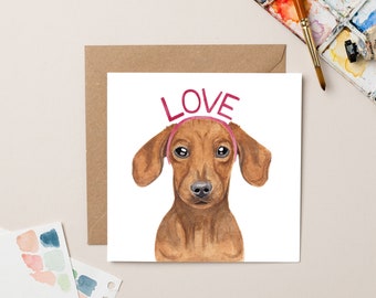 Love Dachshund card