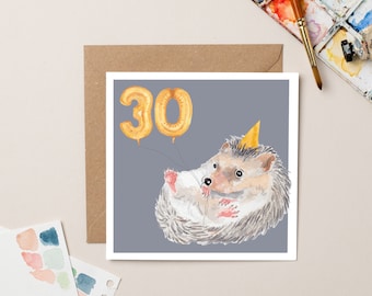 Carte 30e anniversaire Hérisson