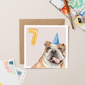 Biglietto di auguri per il settimo compleanno del Bulldog