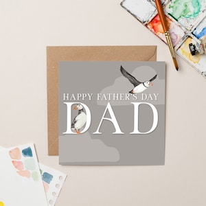 Tarjeta del Día del Padre con un frailecillo