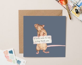 Mouse with Thank You Sign card