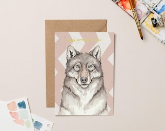 Biglietto di auguri di compleanno con carlino, 145 x 145 mm