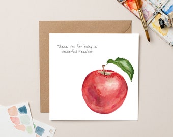 Apple Thank You Teacher card