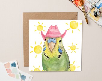 Carte Oiseau cow-boy