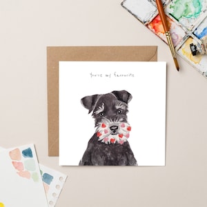 Schnauzer with Heart Beard card