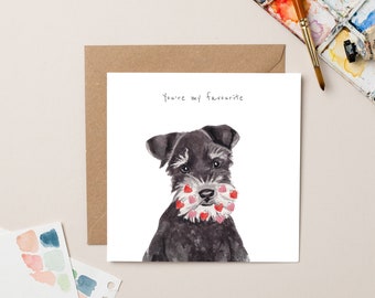 Schnauzer with Heart Beard card