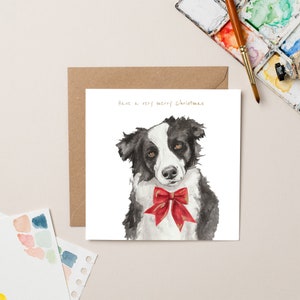 Colley avec carte de Noël Bow avec feuille d'or
