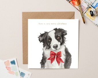 Colley avec carte de Noël Bow avec feuille d'or