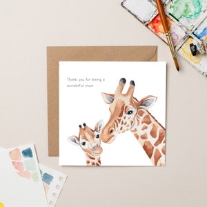 Carte girafe pour la fête des mères