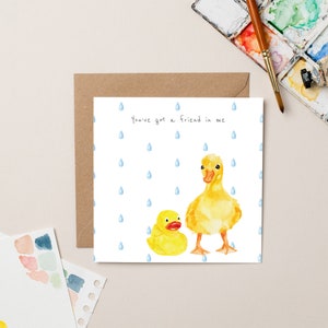 Ente mit Badeente Karte