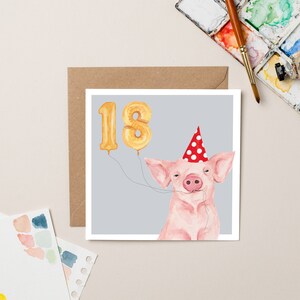 Schweinchen 18 Geburtstagskarte