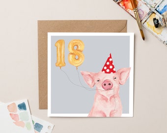 Piggy 18th Birthday card