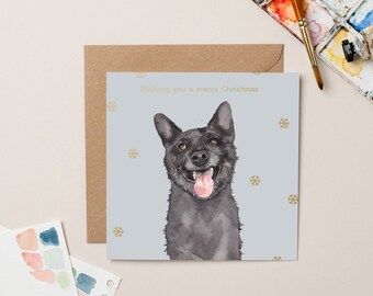 StreetVet Alfie Charity Kerstkaart Goud Folie