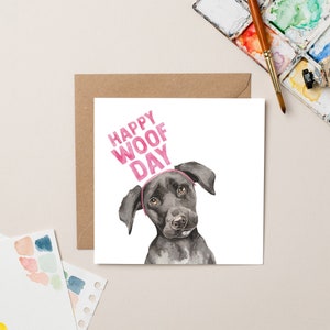 Cartão de feliz aniversário para filhote de cachorro Woofday