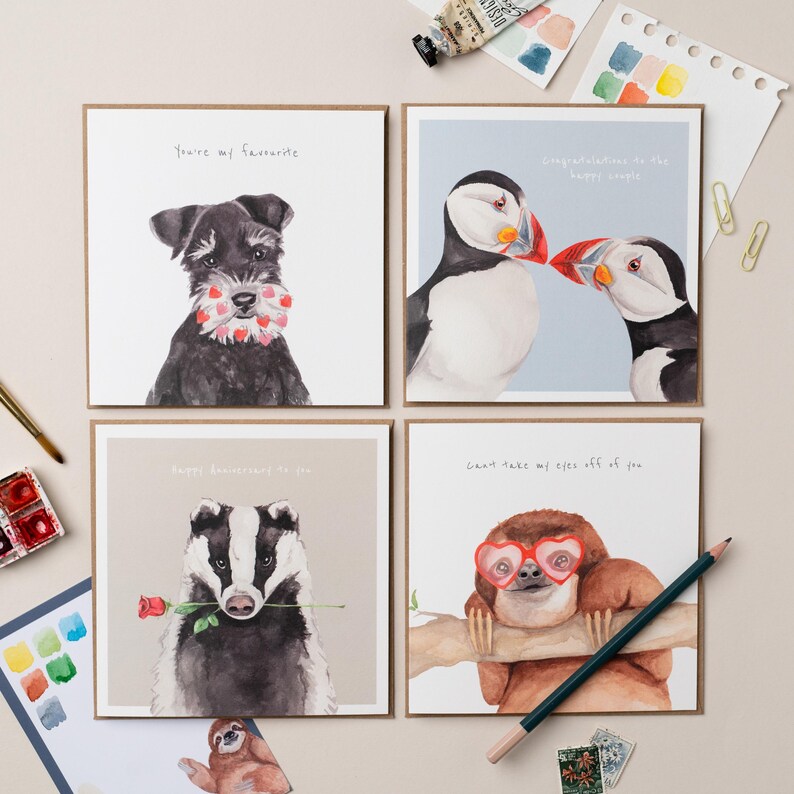 Carte Schnauzer avec coeur barbe image 2