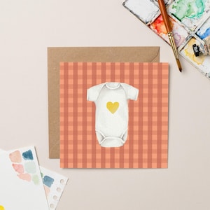 Carte Baby Grow Heart avec feuille d'or
