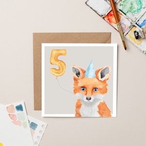 Carte 5e anniversaire renard