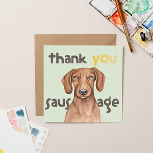Danke Sausage Dackel Karte mit Goldfolie