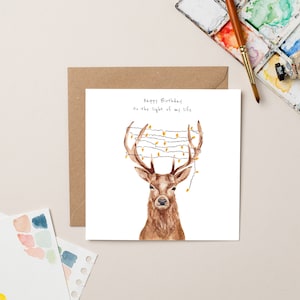 Deer in Fairy Lights card