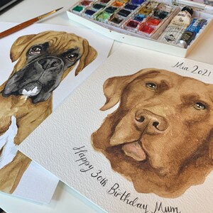 Retrato de mascota en acuarela pintado a mano