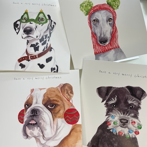 Schnauzer & Friends 4 Card Pacchetto di Natale