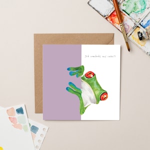 Frosch sucht Kuchen Geburtstagskarte