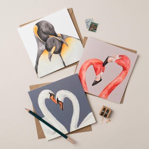 Carte oiseaux d'amour pingouin image 2