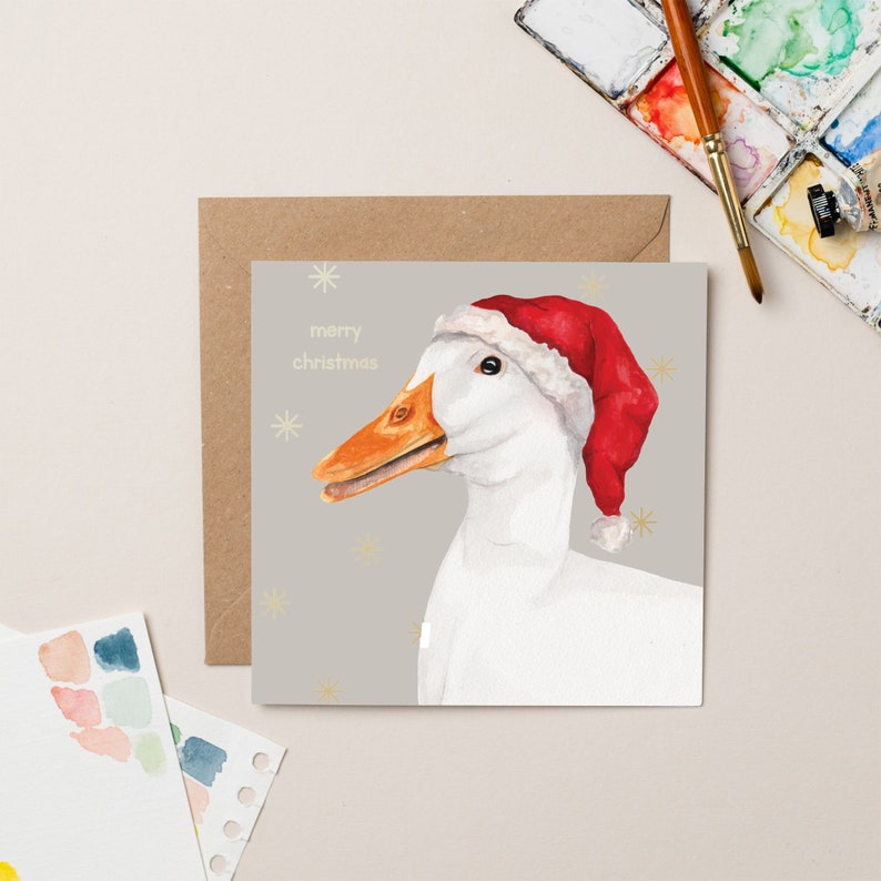 Gold Foiled Weihnachtsgans Karte Bild 1
