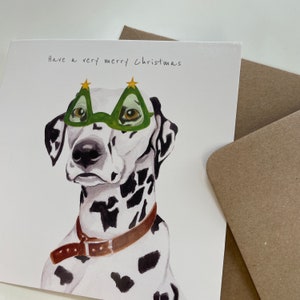 Dalmatiër in glazen kerstkaart