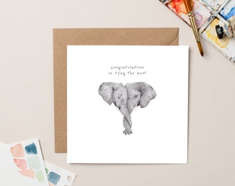 Elephant Tying the Knot card