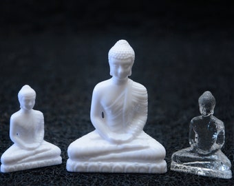 Buddha Statues Concentration Style White Crystal Figurine Theravada Home Car Dashboard Décor Buddhism Non-breakable